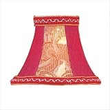 Shades - Chandelier Clip On Lamp Shade - Rose Floral Panel with Fancy Trim - B5513