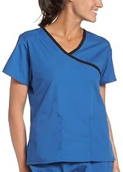 Dickies Women's Everyday Scrubs (EDS) Contrast Mock Wrap Top