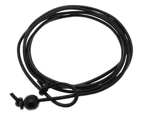 Neptune Giftware Mens Black Leather Surf Wrap Around Strap Wristband Bracelet - 75