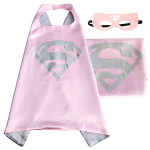 (Supergirl) ROXX Superhero Superman Kids Girl And Boy Cape and Mask Costume for Child