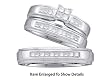 Stunning 3 Pc.14k. White Gold Princess Cut Diamond Trio Wedding Set For Him and Her