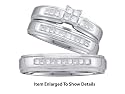 Stunning 3 Pc.14k. White Gold Princess Cut Diamond Trio Wedding Set For Him and Her