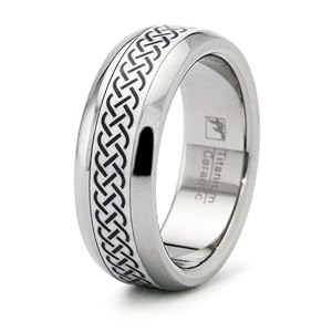 Amazon: Celtic Titanium Ceramic Ring: Wedding Bands: Jewelry