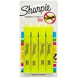 Sharpie Accent Tank-Style Highlighters, Fluorescent Yellow, 4 Pack (25164PP)
