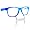 Blue Frame Clear Lenses White Mustache