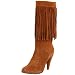 N.Y.L.A. Women's Fringed Boot,Tan Suede,6.5 M