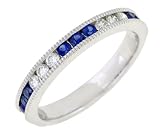 14K White Gold Sapphire and Diamond Ring