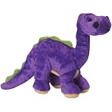goDog Dinos Bruto With Chew Guard Technology Tough Plush Dog Toy, Purple, Small