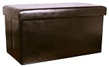 from Textiles Direct Large 2 Seater Folding Storage Pouffe - Brown