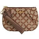 AUTHENTIC COACH PARKER OP ART WRISTLET 42503 (Khaki/Bronze)