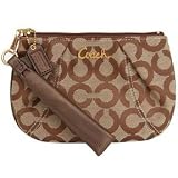 Coach Signature Op Art Parker Wristlet Case Bag for IPOD 42503 Brown Bronze