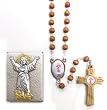 Specialty Rosary - Divine Nino Rosary and Plaque Set - 4mm Wood Beads - 22in. Chain - IMPORTED FROM ITALY
