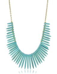 Yochi Turquoise Agate Colored Dagger Necklace, 21"