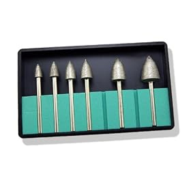 Buy 6pc Bullet-Shaped Diamond Rotary Files 1 8 Fits Dremel by ProTool now!