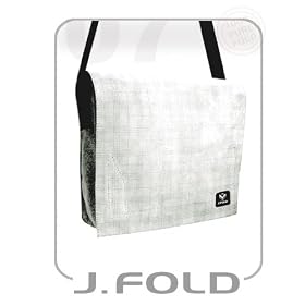 Men's Leather Messenger - White Distressed w/ plaid print