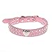 Pet Kingdom 2 Rows Rhinestone Bling Heart Studded Leather Dog Collar For Small Or Medium Pet Collar (Pink, Small)
