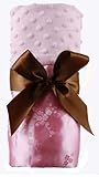 Pink Girl Minky Baby Blanket with Luxurious Embroidered Asian Brocade Fabric