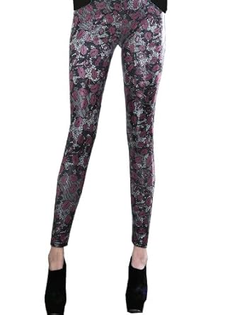 Lips And Lace Printed Black/white/pink Liquid Leggings