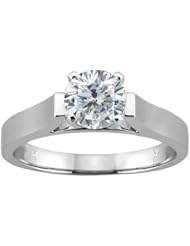 0.50 Ct Round Brilliant Certified Solid Platinum Diamond Resizable Ring