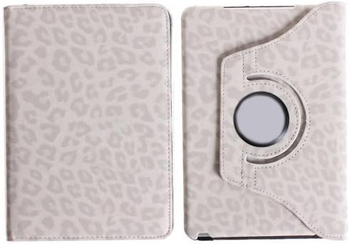 Wisedeal Quality New Leopard Pattern PU & Plastic Leather 360° Rotatable Rotating Smart Stand Protective Folio Cover Flip Case for Apple iPad Mini White