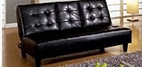 IMAGE OF Galapagos Leatherette Futon Sofa w/ Fold Down Beverage Table