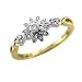 14k Two-Tone Gold Diamond Floral Wedding Engagement Ring / Band, Size 7.5 (HI, SI-I, 0.20 carat)