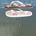 Ladies Just Married Flip Flops - White & Pink (Medium - Size 5-6) - X44