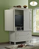 Pottery White Sand Through Armoire by Homelegance