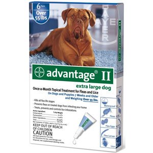Advantage II For Extra Large Dogs Over 55 lbs - 12 Pack