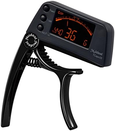 Meideal Tuner Combo for Guitar and Bass Big LCD Tuner Capo High Quality Capo - Black