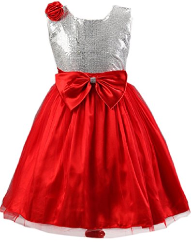 Shiny Toddler Sequins Bowknot Flower Girl Birthday Party Tutu Dress