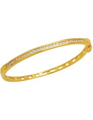 Trendy, Jewelry Cz Diamond Bangle Swiss Machine Cut, Embed Diamond 27 Pcs Diamond 2.1 Mm, Gold Coating 5 Microns Thick