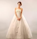 [ノーブランド品] 妊婦さんでも大丈夫 ロング ウェディング ドレス ／ 2colors × 6sizes レディース マタニティ (XL, シャンパン)