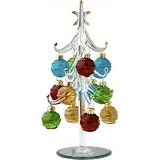 Mini Crystal Christmas Tree with Festive Ball Ornaments