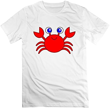 FDC12L 100% Cotton Round Neck Men's Crab Red Short Sleeve T-Shirt XL White High Quality T-shirt For Man's