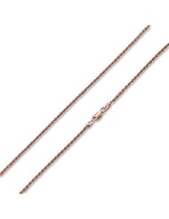 14K Rose Gold Plated Sterling Silver Italian Rope Chain 2.0MM (16, 18, 20, 22, 24, 30 INCH)