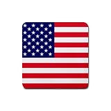 American Flag USA Rubber Square Coaster