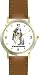 Basset Hound (MS) Dog - WATCHBUDDY CLASSIC DELUXE TWO-TONE THEME WATCH - Arabic Numbers-Brown Leather Strap-Children's Size-Small ( Boy's Size & Girl's Size )