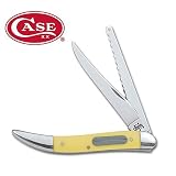 Tru Sharp Blade, Handle Yellow With Case Shield, Case Fishing Medium Texas Toothpick Knife
