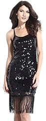 Sexy Spaghetti Strap Cocktail Sequined Polyester/Spandex Midi Dress 
