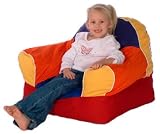 Comfort Research Frameless TINK ARM CHAIR Twill Navy 20W x 25D x 22 High Fuf Foam Filled Poof Foof