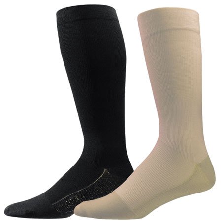 Aetrex Copper Sole Support Socks for Women 20-25mmHg (Black-Small)