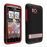 Verizon Silicone Cover with Black Outer Shell for HTC ThunderBolt (Red) (Bulk Packaging)