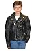 Childrens Police Style Leather Motorcycle Jacket - LeatherBull(Free U.S. Shipping)