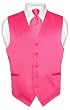 Men's HOT PINK / FUCHSIA Dress Vest and NeckTie Set for Suit or Tuxedo