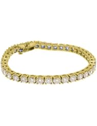 14k Yellow Gold 10.50 Carat Round Diamond Tennis Bracelet