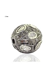 925 Sterling Silver Antique Look Rose Cut Diamond Bead Finding