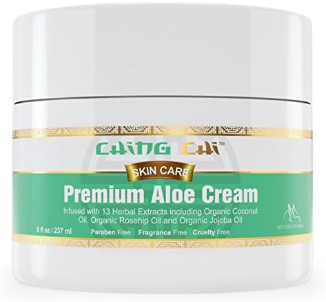 Premium Aloe Cream By Ching Chi (With Organic Coconut Oil, Rosehip Oil, Jojoba Oil and More) - 8oz Jar