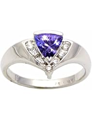 14K White Gold Tanzanite and Diamond Ring -- LIFETIME WARRANTY