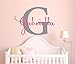 Girls Custom Name and Initial Wall Decal Sticker, 28